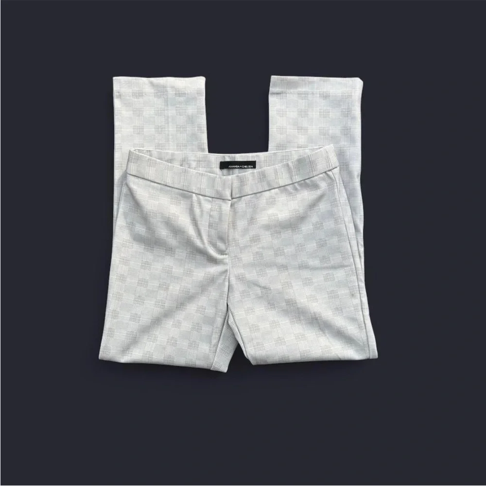Amanda & Chelsea plaid grey trouser modern fit stretchy pants women’s 4 - Picture 1 of 6